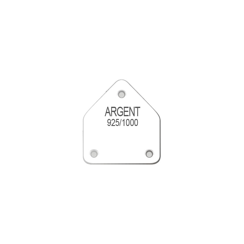 Plastic earring display labels in sheets with inscription in French - ARGENT 925/1000