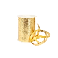 Mirror finish striated gold curling ribbon