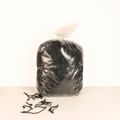 Shredded black recycled kraft packing paper, 1kg