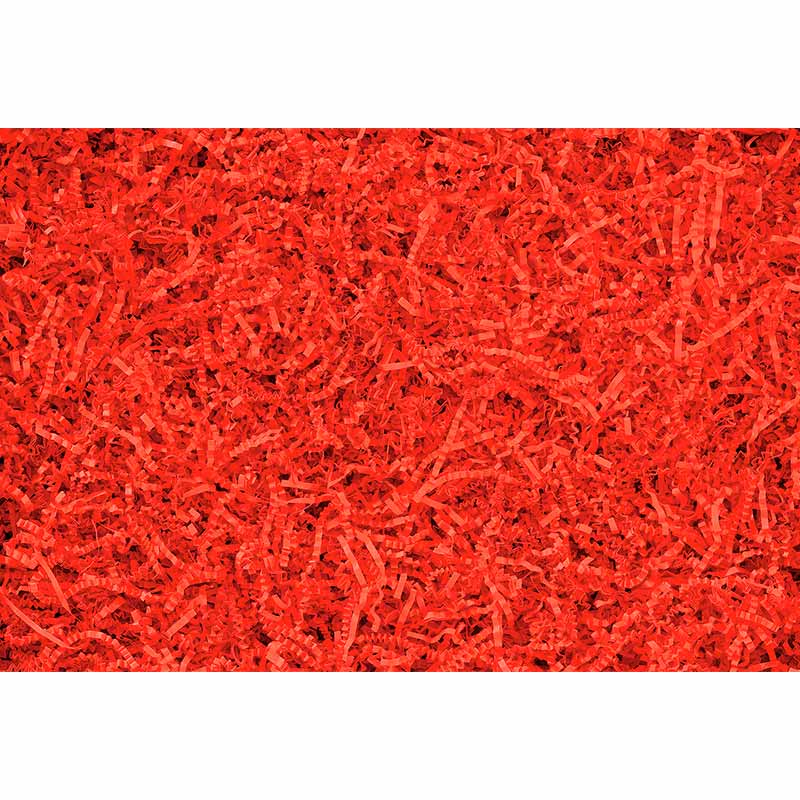 Shredded red recycled kraft packing paper, 1kg