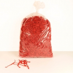 Shredded red recycled kraft packing paper, 1kg
