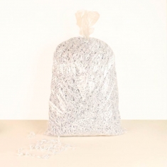 Shredded white recycled kraft packing paper, 1kg
