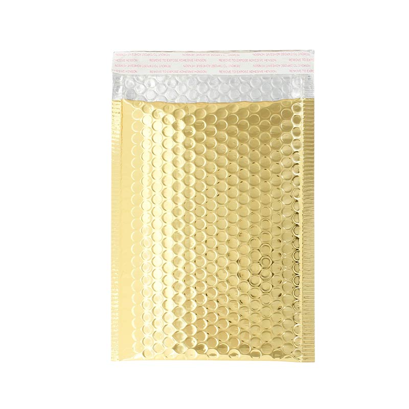 Metallic gold self-adhesive bubble dispatch enveloppes, 18 x 23 x 4cm (x10)