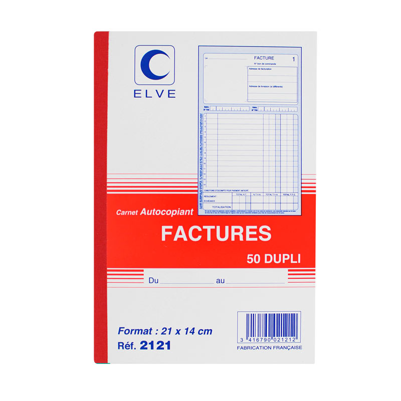 French INVOICE carbon copy book - double copy