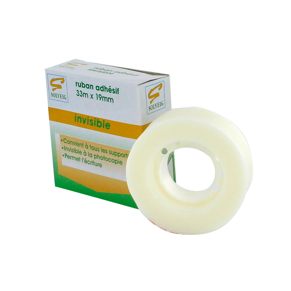 Roll of invisible adhesive tape