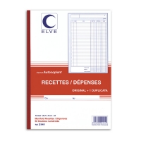 French INCOME/EXPENDITURE carbon copy book - double copy