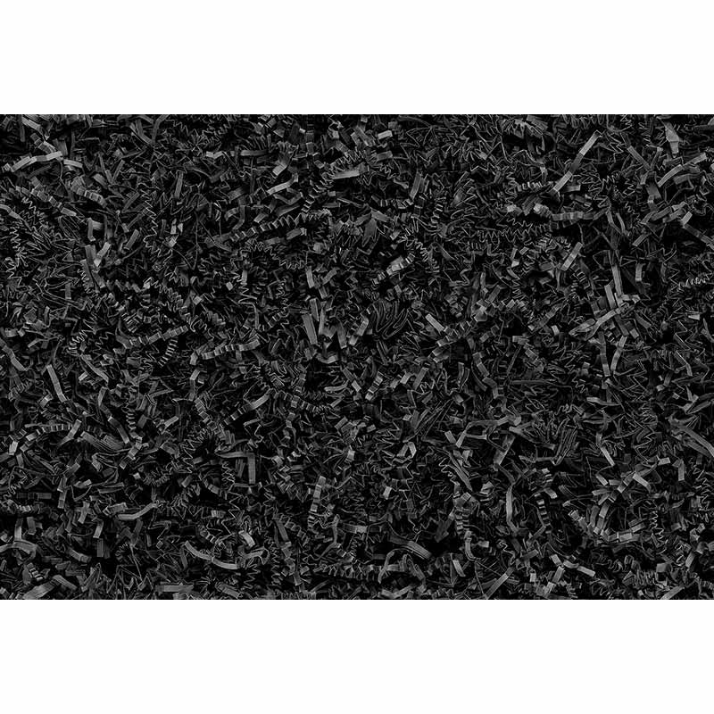 Shredded black recycled kraft packing paper, 1kg