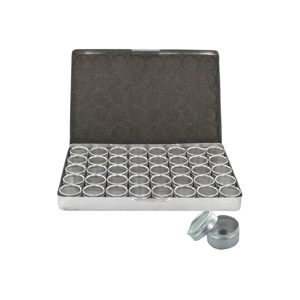 Metal storage case with 40 compartments