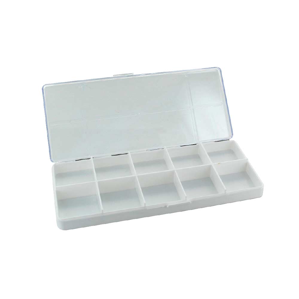 Plastic storage box with 10 compartments