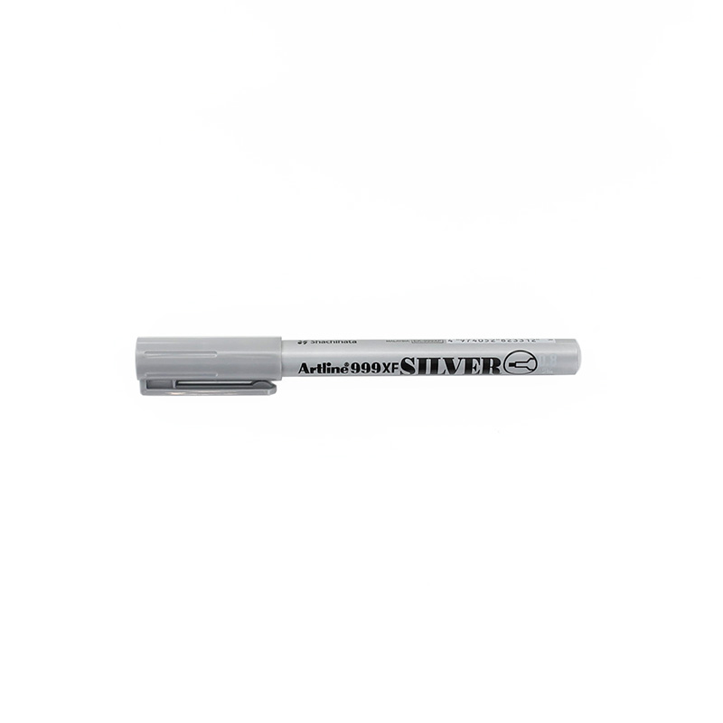 Extra fine tip metallic silver marker pen 0.8mm (x2)