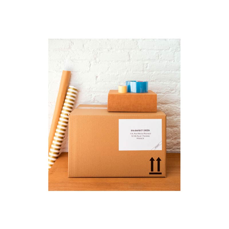 White, self-adhesive parcel labels, 10 sheets - 21 x 14.8cm (x 20)