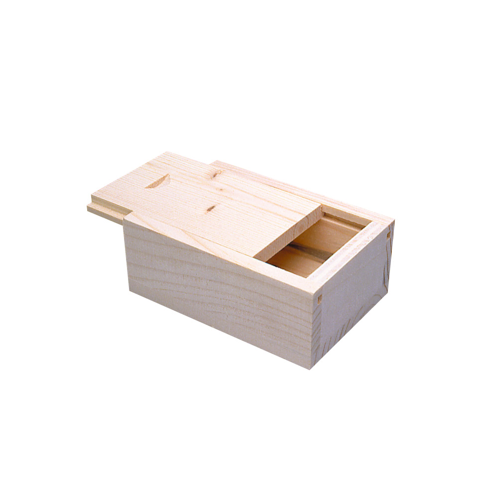 Wooden dispatch box with sliding lid