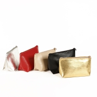 Silver-coloured leatherette jewellery travel pouch (x5)