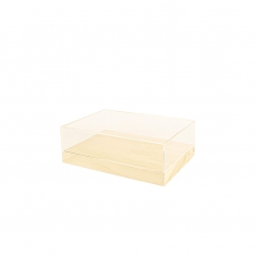 Solid pine display case with plexi lid - 34 x 23 x H 3.5 + lid 4cm