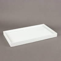 Plateau de présentation vide-poche gainé synthétique blanc 38 x 21cm