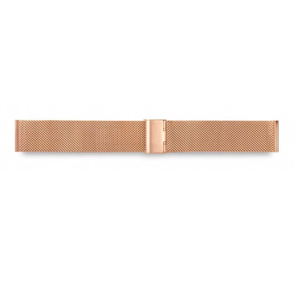 Gold-coloured steel Milanese watch strap with deployment clasp