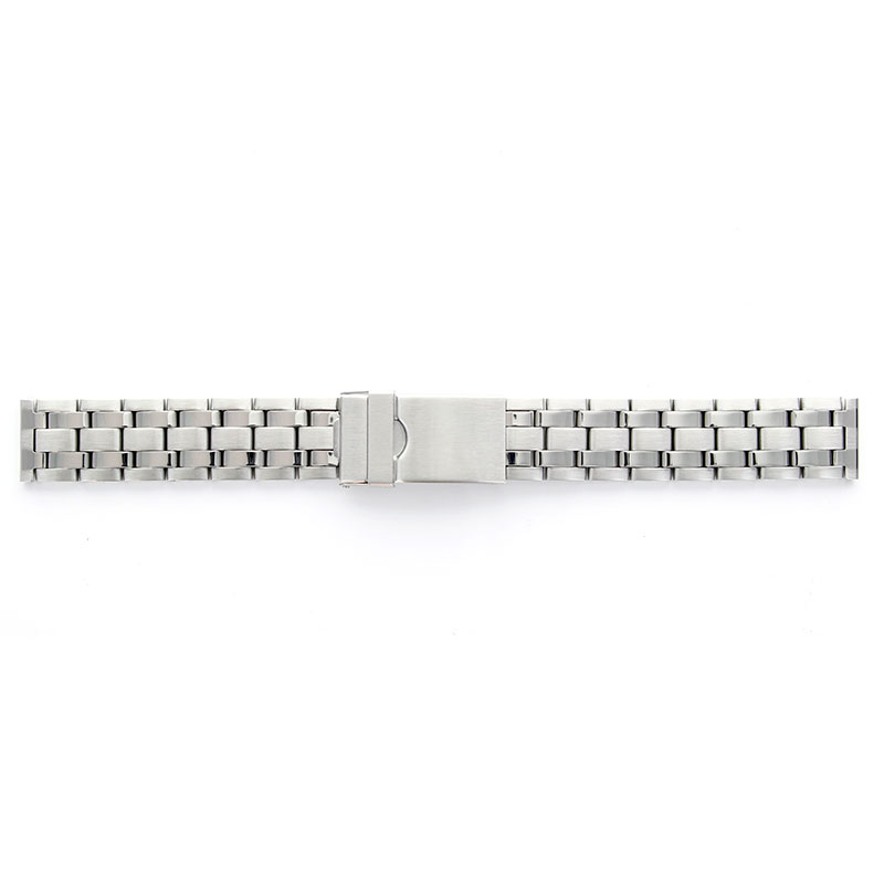 Stainless steel watch strap with double deployment clasp