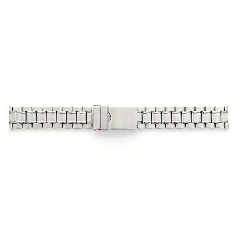 Steel watch strap with double deployment clasp