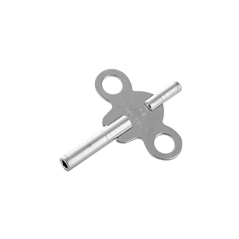 Double-ended clock winding key n°1 in nickel plated steel