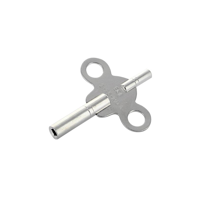 Double-ended clock winding key n°1 in nickel plated steel