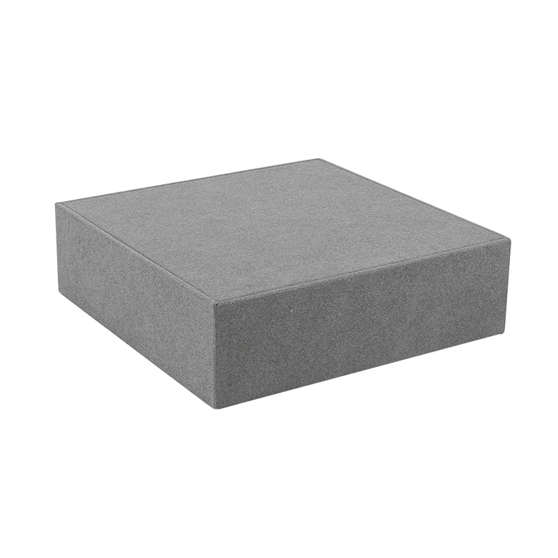 Anthracite grey display stand in microfibre and wood (MDF) - 20 x 20 x H 6cm
