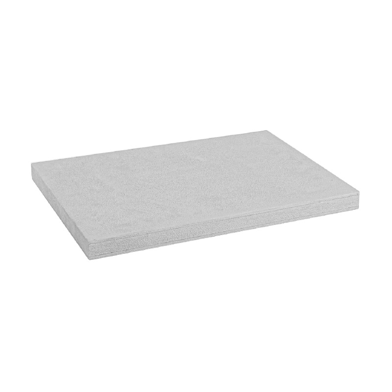 Display tray in light grey synthetic suede - 30 x 20 x H 2cm