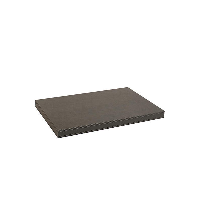 Display tray with smooth black synthetic cover - 30 x 20 x H 2cm