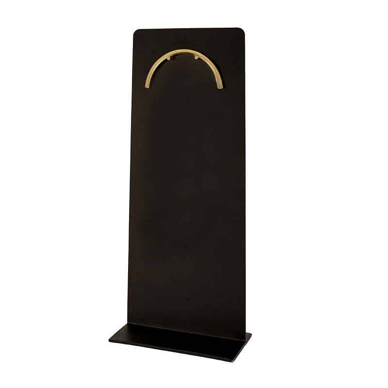 Matt black and gold metal necklace display - 46.5cm tall