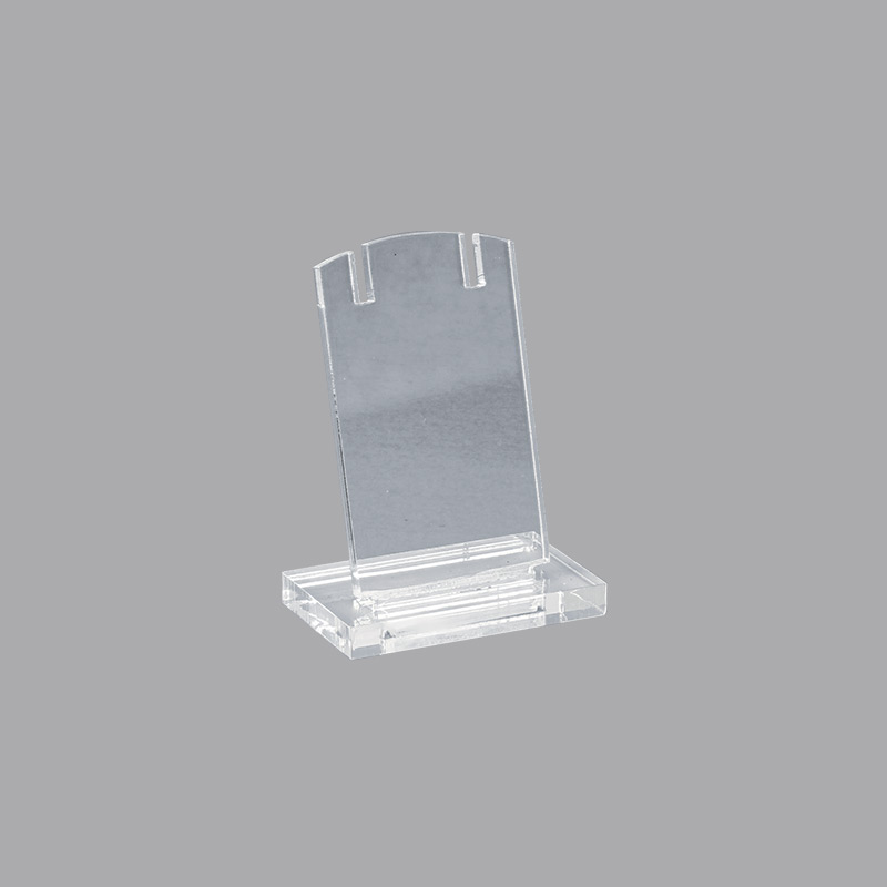 Transparent plexiglass portable display for earrings, with slots, 3 x H 5.5cm