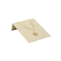 Flat tilted display for necklace in natural-coloured linen and cotton fabric H 3.5cm