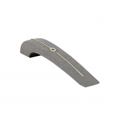Slide display for bracelet in anthracite grey microfibre and resin, 23.5cm