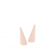 Set of 2 ring cones in powder pink synthetic suede