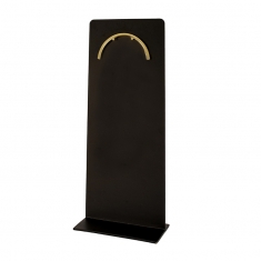 Matt black and gold metal necklace and chain display stand - 30.5 cm tall