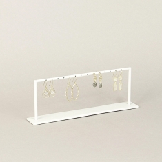 Matt white metal display for 7 pairs of earrings,