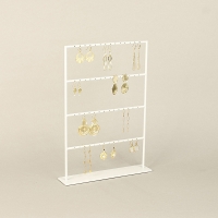 Matt white metal display for 7 pairs of earrings,