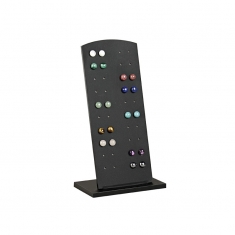 Matt black plexiglass portable display for 1 pair of earrings, 2.5 x H 3cm