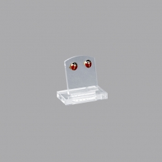 Transparent plexiglass portable display for 1 pair of stud earrings, 2.5 x H 3cm