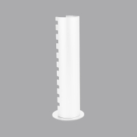 White tube display for 10 bracelets, PMMA, dia. 6.5cm