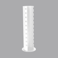 White tube display for 10 bracelets, PMMA, dia. 6.5cm
