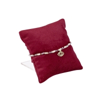 Bordeaux velveteen pillow with rear support stand