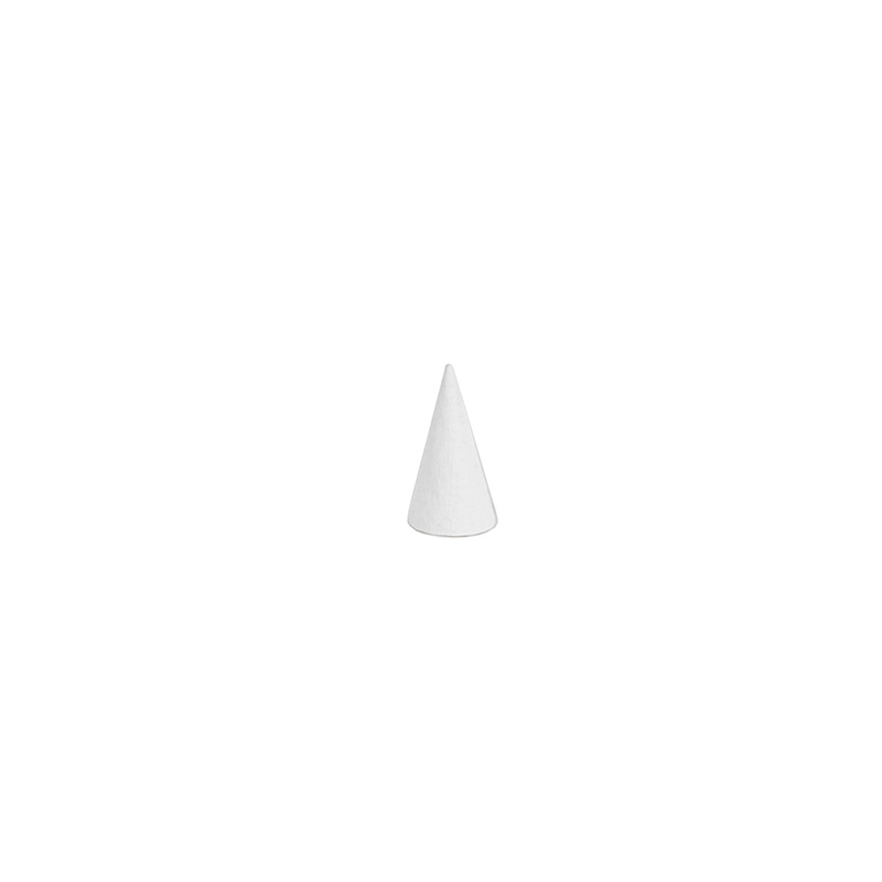 White papier mache ring cone 7.5 cm tall