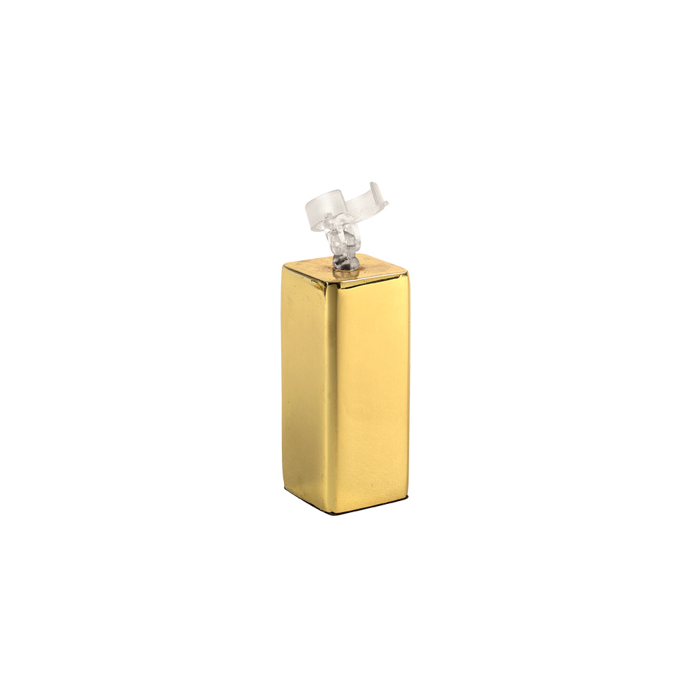 Small gold-coloured metal ring holder with c-clip
