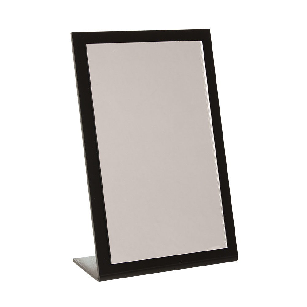 Rectangular mirror in matt black plexiglass