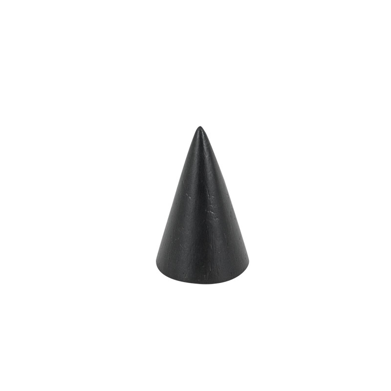 Cone shaped ring holder, black painted wood ø 3 cm - H 5 cm