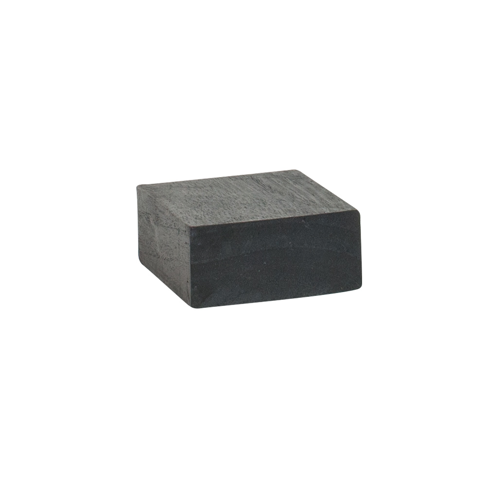 Square display riser in black painted wood 8x8x3.5cm