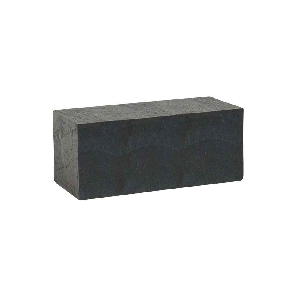 Square display riser in black painted wood 8x8x3.5cm