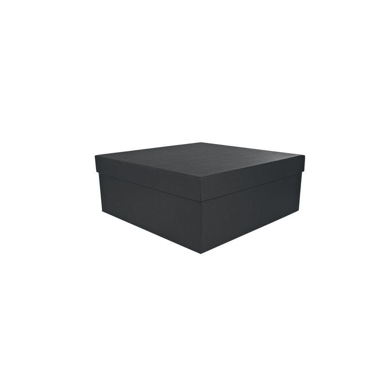 Black cement finish gift box, 20 x 20 x 7 cm H