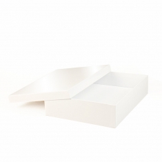 Gloss finish white card gift boxes, 23 x 31 x 7 cm H