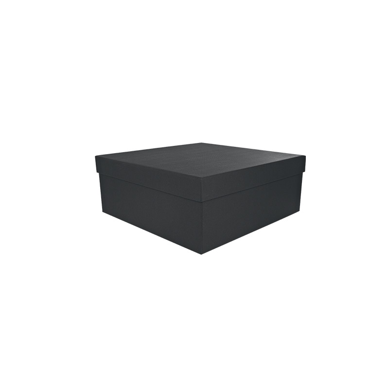 Black cement finish gift box, 20 x 20 x 5 cm H