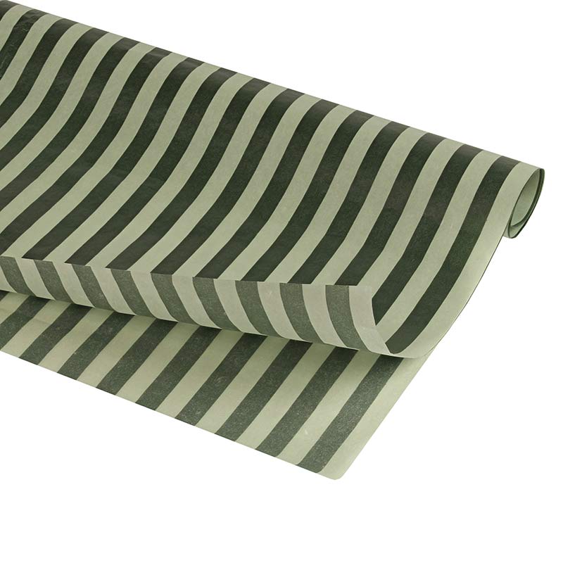 Green striped tissue paper